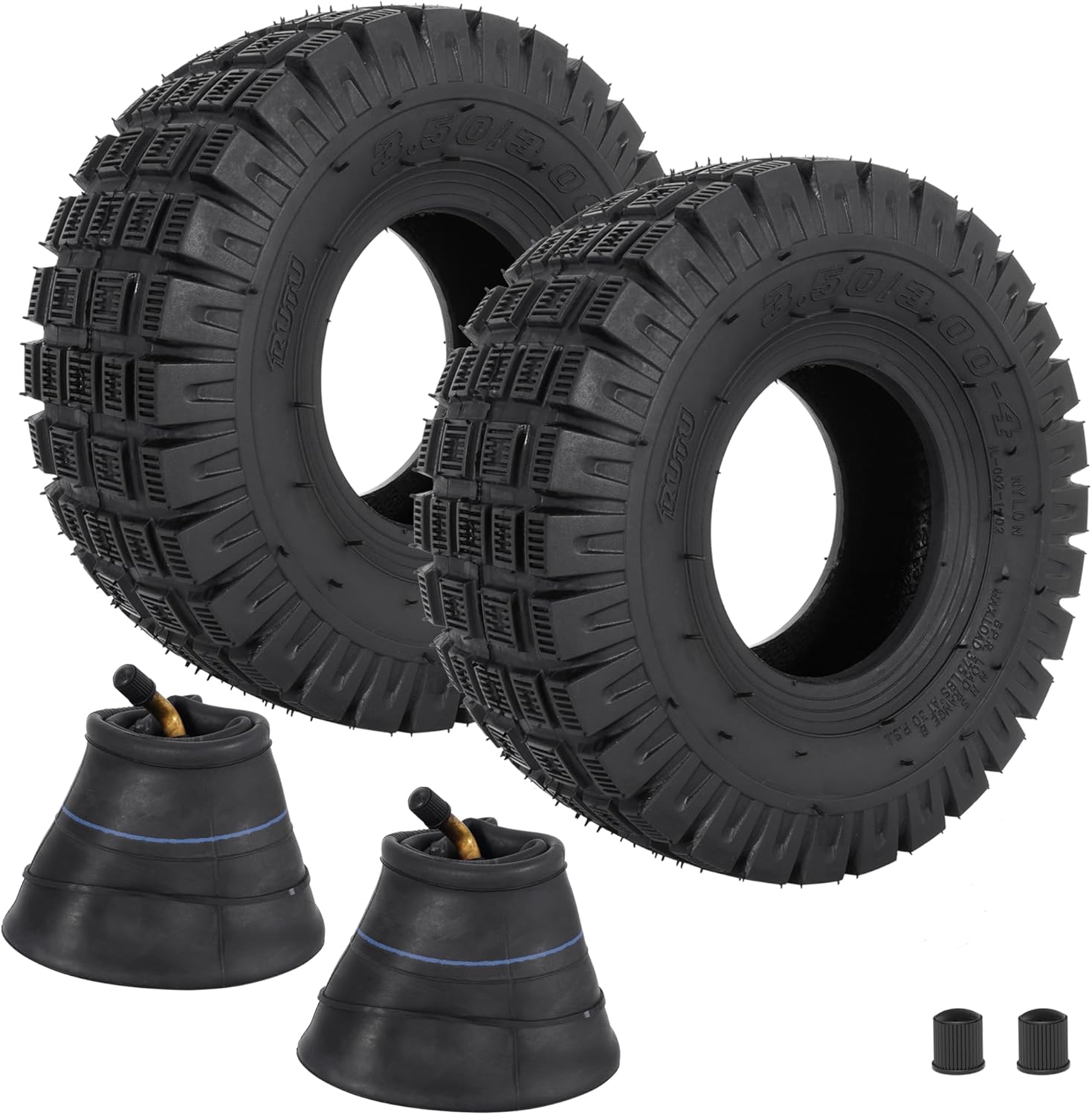 3.00-4 260x85 10x3 Tires and Inner Tube For Off-road Go Kart, ATV, Scooter, E300, E325, Goped, 4 Wheeler Vehicle, Utility Dolly, Hand Truck Tires,Tire Tubes With TR87 Bent Angled Valve Stem 2 Sets