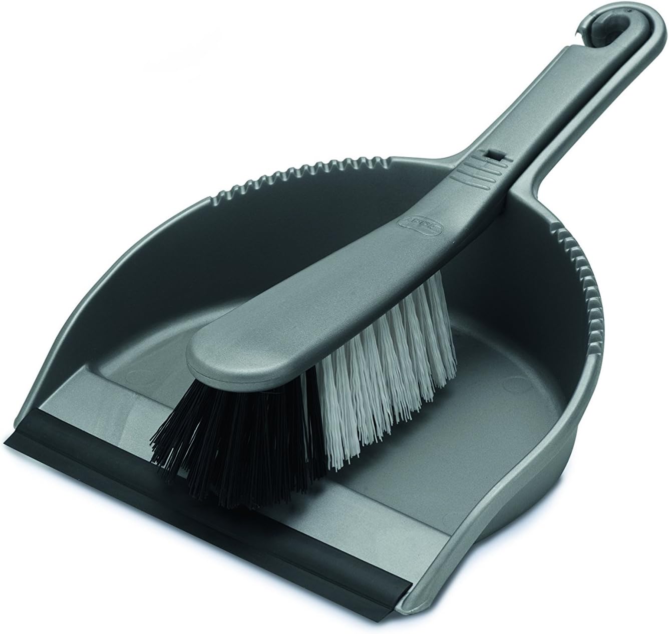 Addis Housewares Dustpan and Soft Brush Set, Metallic Silver