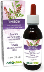 Naturalma Fumitory (Fumaria officinalis) herb with Flowers Alcohol-Free Tincture - 4 fl oz Liquid Extract in Drops - Herbal Supplement - Vegan