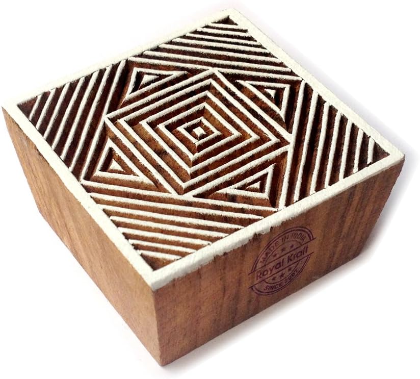 Royal Kraft Wooden Stamps DIY Fabric, Textile, Clay, Pottery, Paper, Henna Printing Blocks THCtag004