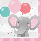 Creative Converting Enchanting Elephants Girl Beverage Napkins, 16 ct