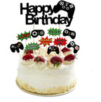 11 Pcs Video Game Happy Birthday Cake Toppers Cupcake Decorations Set Game Controllers Cake Decorations Picks for Man Or Kids Game Themed Birthday Party Supplies