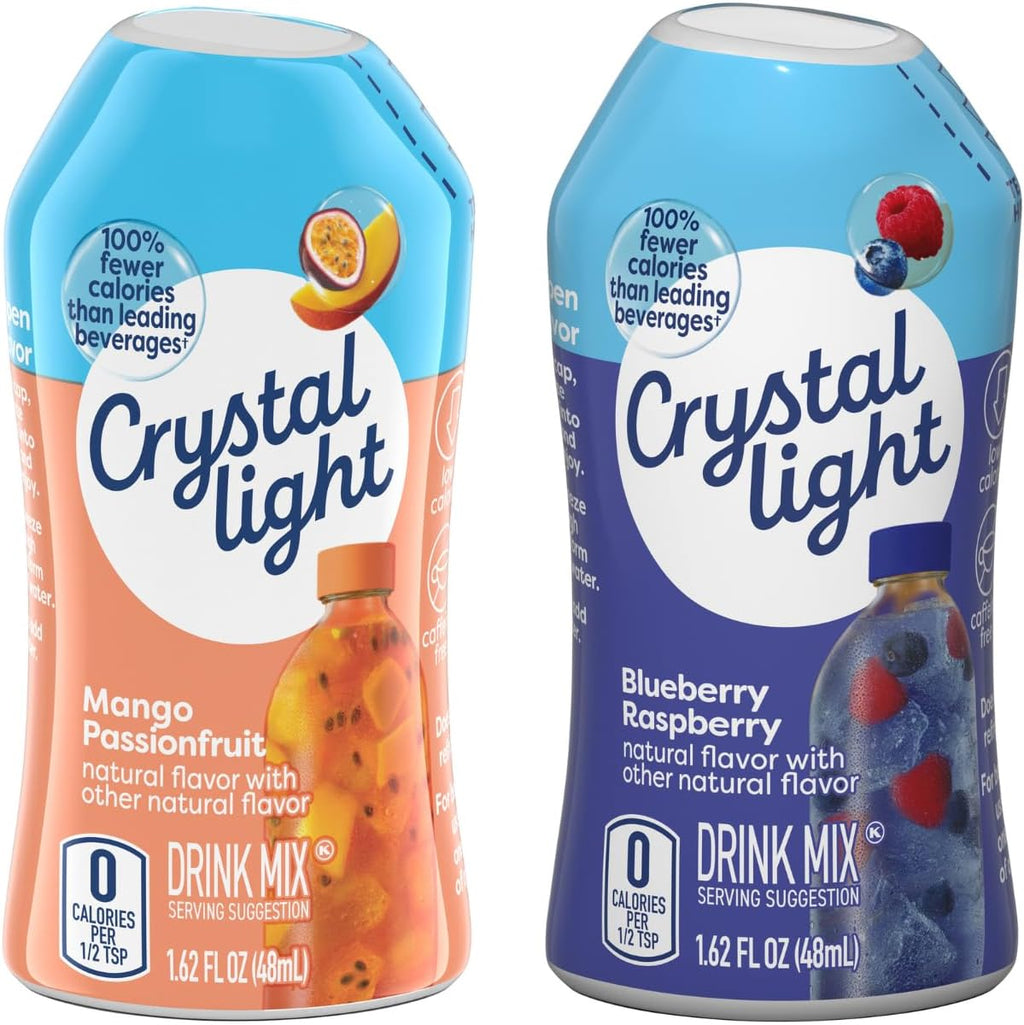Crystal Light Liquid Drink Mix Variety Pack – Blue Raspberry & Mango Passionfruit (1.6 oz Each) (Variety Pack)