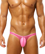 Men's Sexy Low Rise Briefs See-through Ice Silk Bikini Soft Sheer Bulge Pouch Underwear