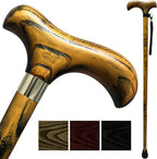 Handmade Wooden Walking Canes Stylish Hardwood Walking Sticks with Wrist Strap and Rubber Tips - 36 Inches