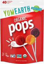 YumEarth Organic Pops Variety Pack, 40 Fruit Flavored Favorites Lollipops, Allergy Friendly, Gluten Free, Non-GMO, Vegan, No Artificial Flavors or Dyes