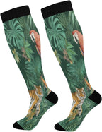 Burbuja Safari Wild African Animals Compression Socks for Women Men (20-30mmHg), Knee High Socks Circulation Support for Sport Running Hiking Nurse, 1 Pair