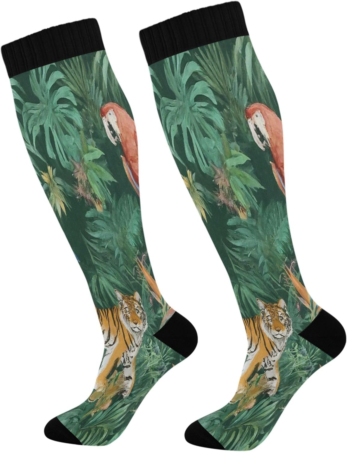 Burbuja Safari Wild African Animals Compression Socks for Women Men (20-30mmHg), Knee High Socks Circulation Support for Sport Running Hiking Nurse, 1 Pair