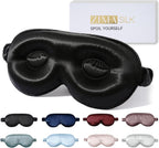 ZIMASILK Adjustable 22 Momme 100% Pure Mulberry Silk Sleep Mask, 3D Contoured Cup Eye Mask for Sleeping, Super Soft Breathable Blindfold, Perfect Blocks Light for Sleeping (Black)