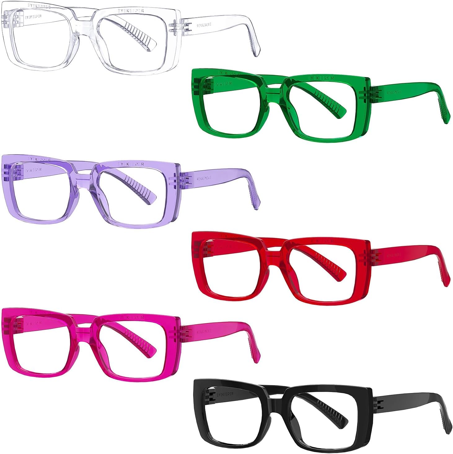Eyekepper Metalless Screwless Spring Hinge Reading Glasses for Women - 6 Pack Durable Ladies Readers +2.50