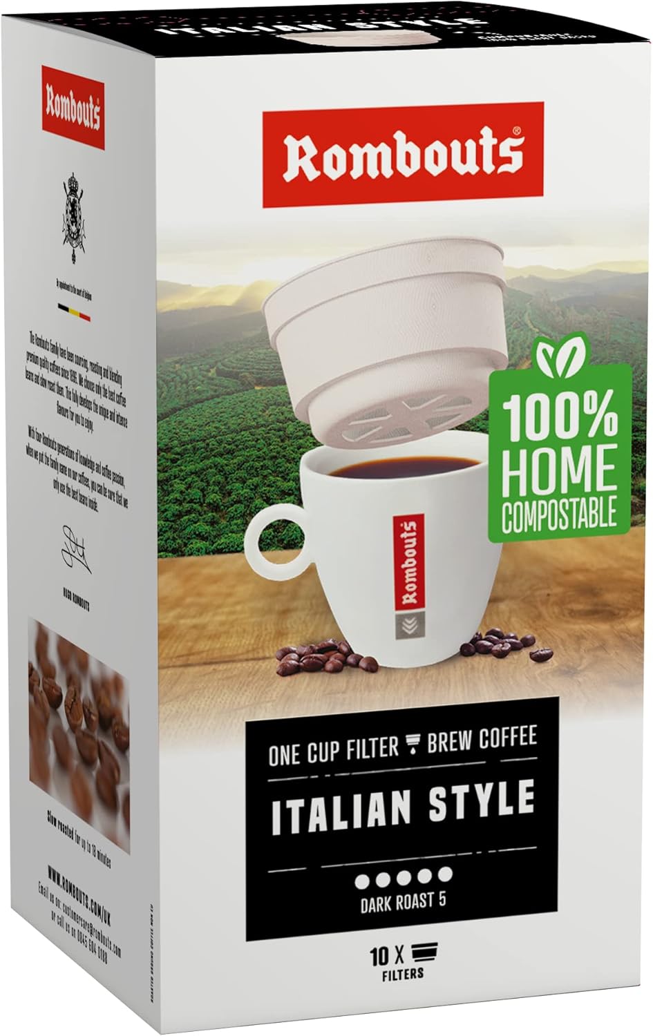 Rombouts Italian Individual Filter Coffee Intense (10) - Pack of 6