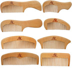 Xuanli® 8 Pcs The Family Of Hair Comb set - Wood with Anti-Static & No Snag Handmade Brush for Beard, Head Hair, Mustache With Gift Box (S021)