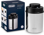 De'Longhi Coffee Canister, Vacuum Sealed Food Storage Container with Airtight Lid & Built-in Date Indicator, Polished Stainless Steel (Holds 1 LB / 500 g), DLSC063