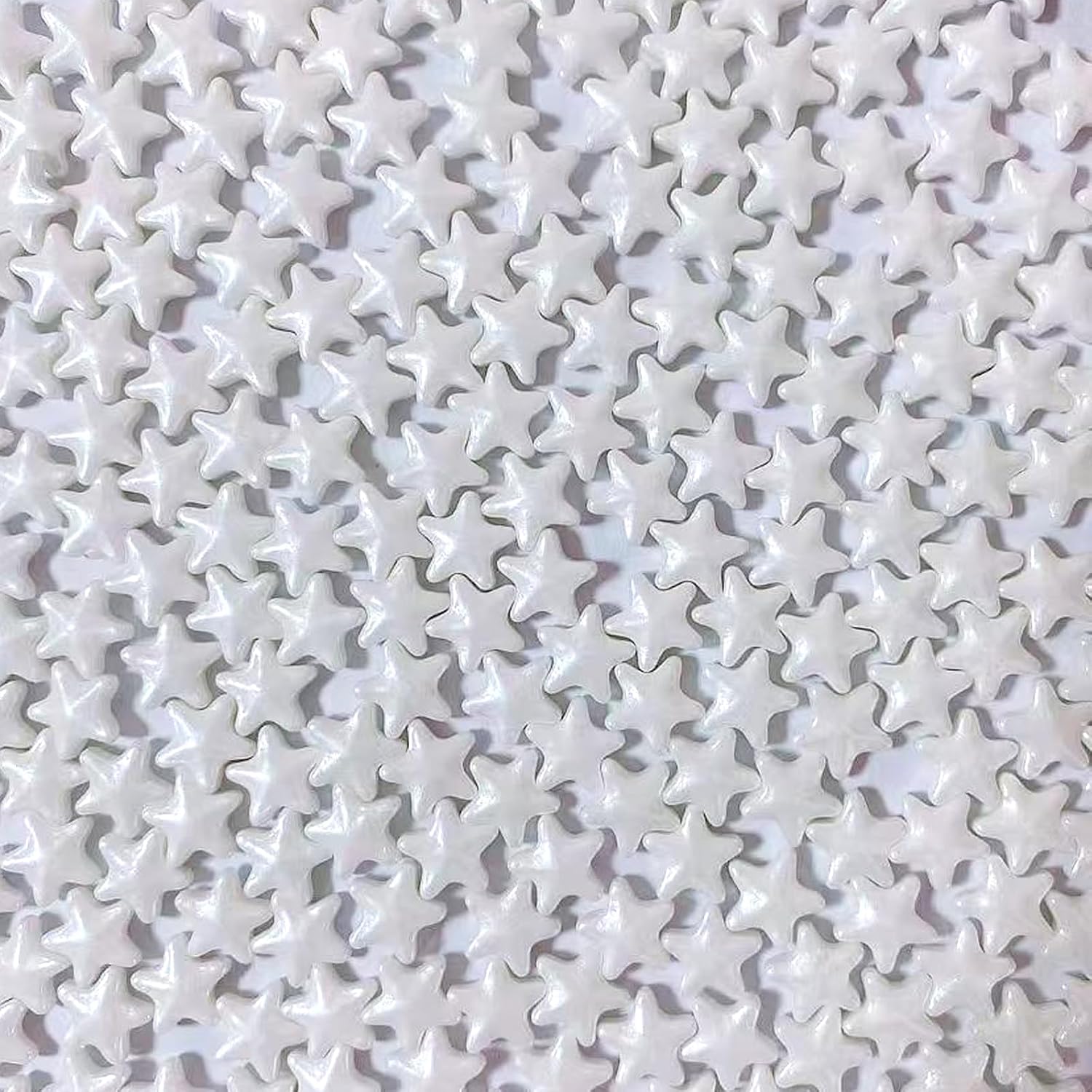 Sentovac 10mm White Star Sprinkles Edible Sugar for Cake Decorating White Star Sprinkles Cake Topper Cupcake Cookie Baking Decorations Halloween Christmas Wedding Supplies