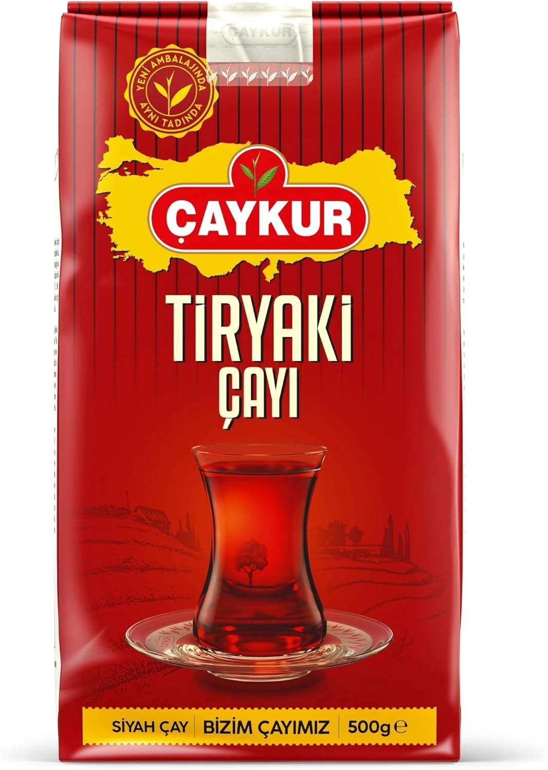 ÇAYKUR Tiryaki Turkish Black Tea, Strong Brew, Deep Reddish Color & Full-Bodied Flavor, High-Grown Tea Leaves, Loose Leaf Natural Tea 500g / 17.6 oz