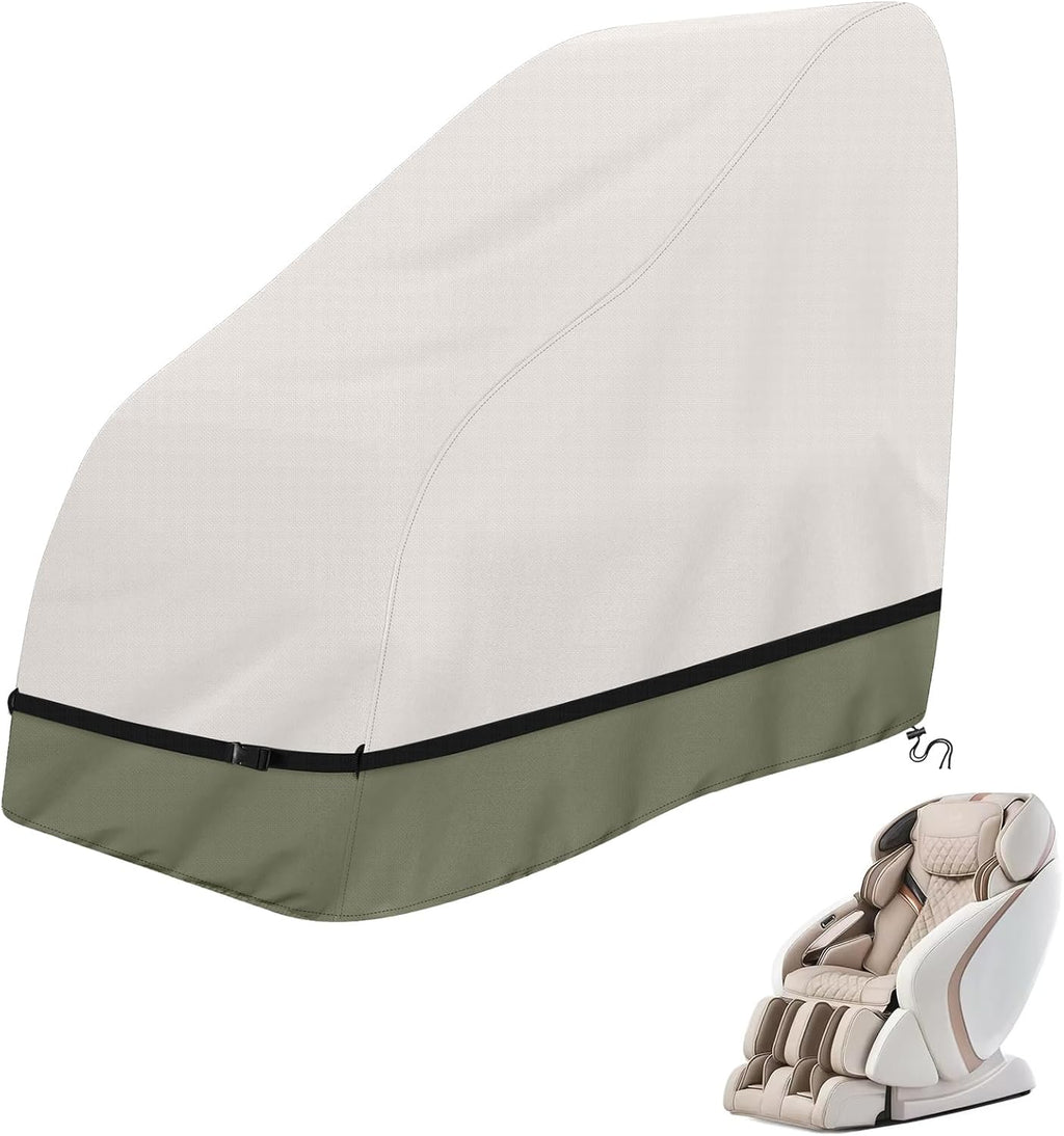 COSHNIBI Massage Chair Cover,Heavy Duty Waterproof and Dustproof Zero Gravity Massage Chair Cover for Most Brands of Full Body Shiatsu,63 x 39.5 x 55.5 Inches,Beige