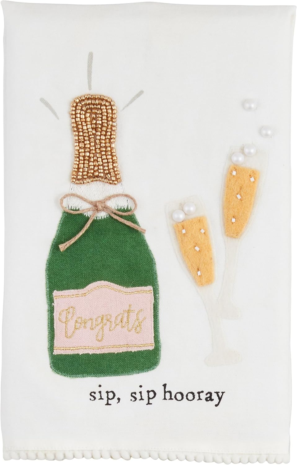 Mud Pie Sip Hooray Wedding Tea Towel; 21" x 14"