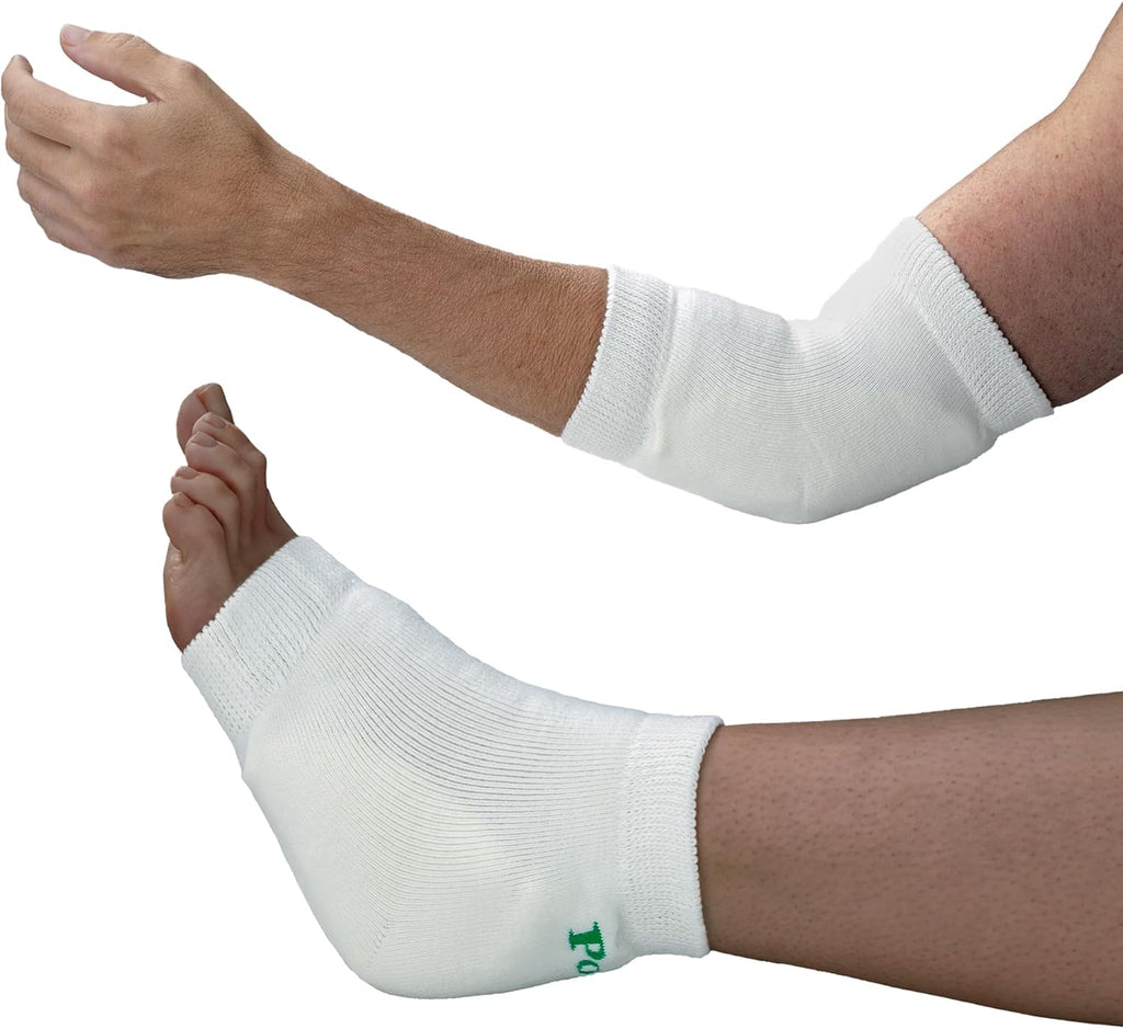 TIDI 6224M Posey Heel and Elbow Protectors with Foam Pads ― Medium ― White ― One Pair of Heel and Elbow Protectors for Protection Against Abrasions ― Home Healthcare ― Medical Supplies