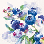 IHR Ideal Home Range Cocktail Napkins Disposable 3-Ply Paper Party Napkin Pack, 5" x 5", Blueberry Fruits (Cream), 20-Count