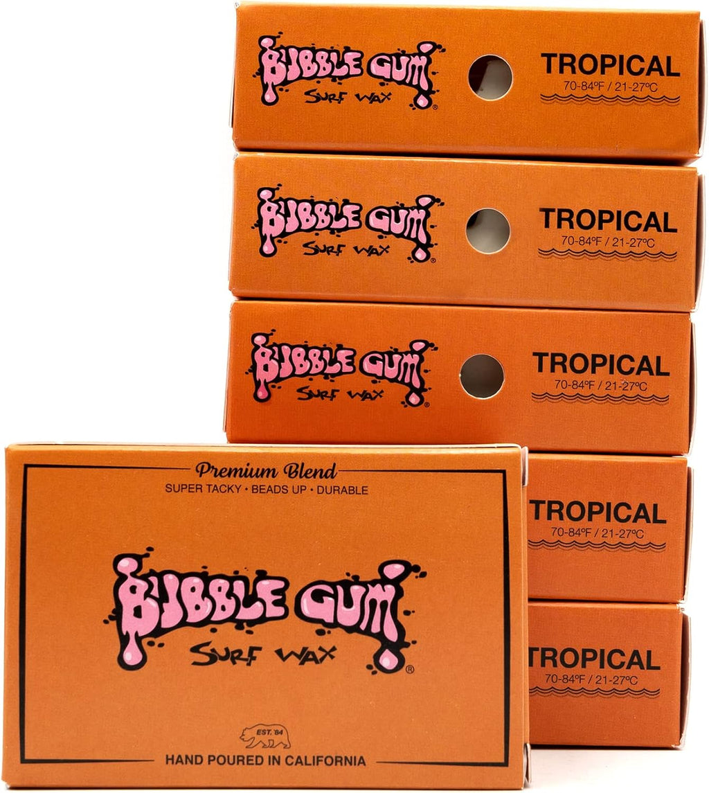 Bubble Gum Surf Wax Premium Formula Tropical 6 Pack