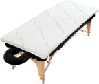 HOMBYS Memory Foam Massage Bed Mattress Topper with Cooling Rayon Derived from Bamboo Cover, Lash Bed Table Mattress Topper with Elastic Bands, Cushion Only, White, 73" x 29"