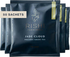 Rishi Tea Jade Cloud Chinese Green Tea - Organic, Caffeinated Sachet Bags with Natural Antioxidants, Enjoy Hot or Iced - 50 Count