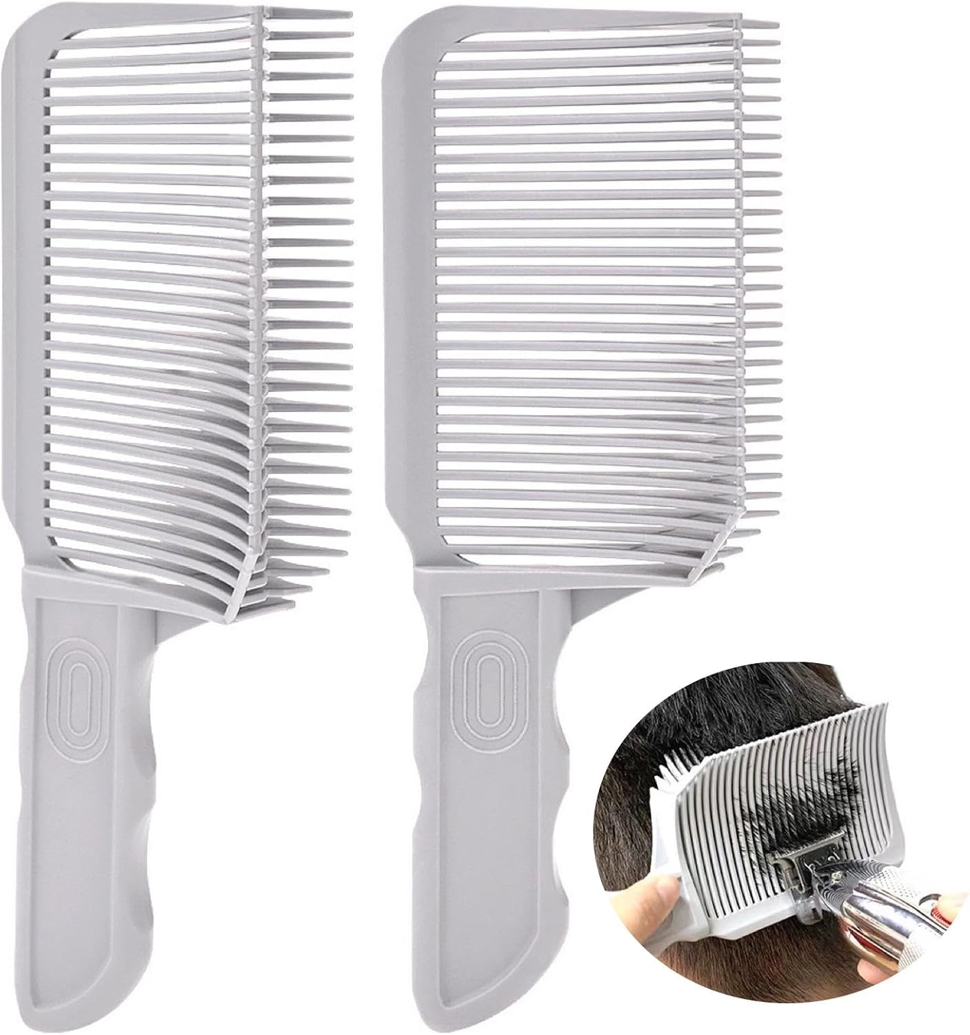 EMVANV Barber Fade Combs, 2pcs Professional Hair Cutting Comb Curved Positioning Hair Cutting Comb Curved Positioning Clipper Comb Haircut Fade Combs for Home Salon(Gray)