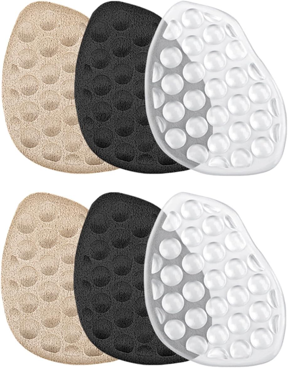 FOMIYES 3 Pairs Metatarsal Pads Forefoot Gel Cushions Adhesive for High Heels Relief, and Fabric Ball-of-Foot Inserts for Women’s Foot Comfort