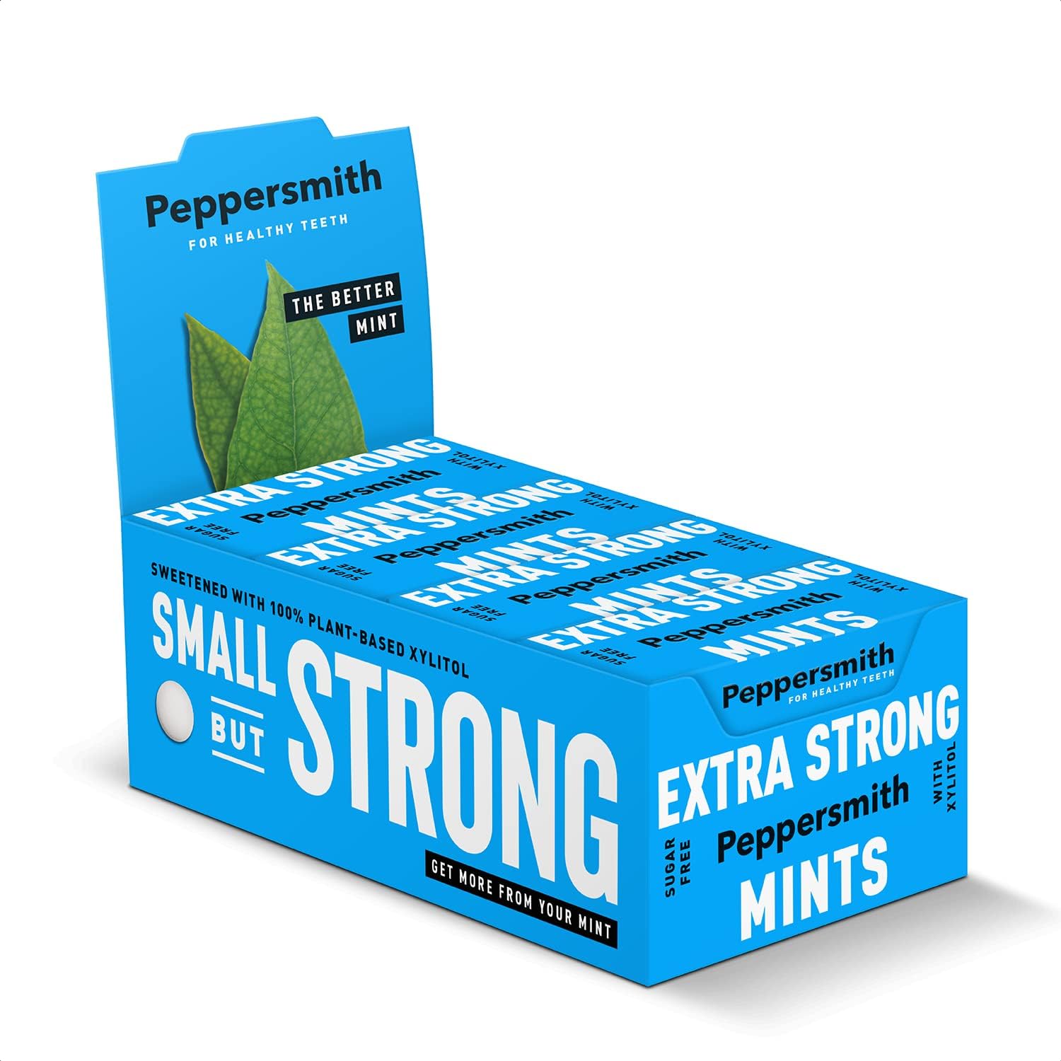Extra-Strong Eucalyptus 100% Xylitol-Sweetened Multipack Mints, Sugar-Free and Good for Teeth — 24 x 15g Packs