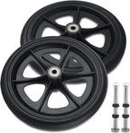 2 Pcs Walker Wheels Replacement 8 Inch Solid Wheelchair Front Wheels, Anti-Slip Rollator Replacement Wheels for Wheelchairs, Rollators, Walkers