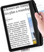 Rechargeable 5X Magnifying Glass for Reading, Large Bright Full Page Magnifier with Light, Handheld LED Dimmable Lighted, Lightweight Book Magnifier for Reading Small Prints Seniors Low Vision