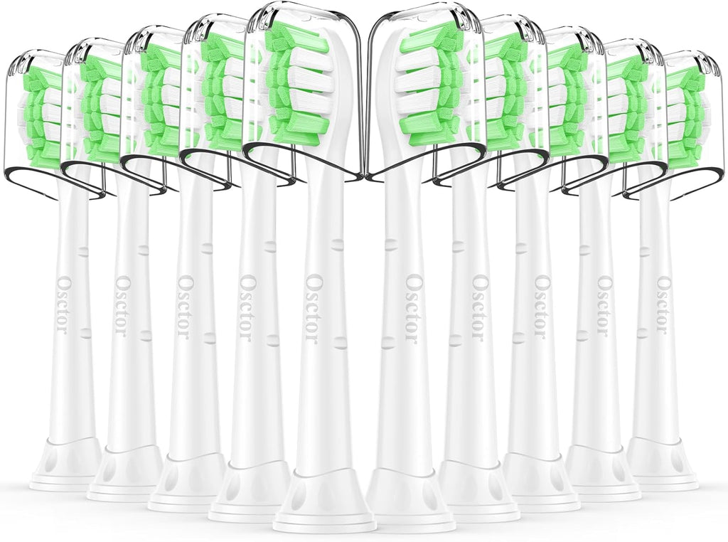Fit for Sonicare Replacement Heads, Toothbrush Replacement Brush Heads Compatible with Philips Sonicare Click on Electric Toothbrush, 10 Pack, White
