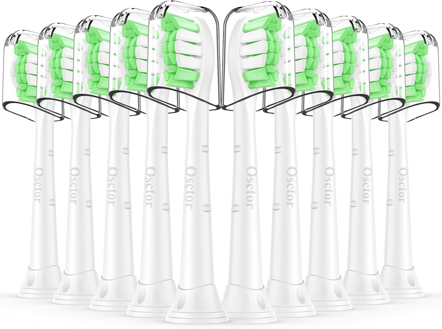 Fit for Sonicare Replacement Heads, Toothbrush Replacement Brush Heads Compatible with Philips Sonicare Click on Electric Toothbrush, 10 Pack, White