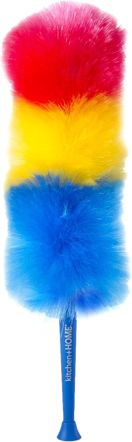 Kitchen + Home 23” inch Rainbow Static Duster - Electrostatic Feather Duster Attracts dust Like a Magnet!