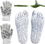 Reflexology Socks with Tools, Acupuncture Massage Socks Pain Relief Remedy for Foot Acupressure Socks with Gloves for Women's Size