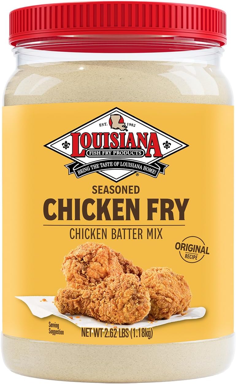 Louisiana Seasoned Chicken Fry Batter Half Gallon - 2.62 lbs - Crispy Southern Coating Mix for Fried Chicken - Delicious and Convenient Coating Filled with Cajun Flavor - Easy to Make Recipe - Just Add Water