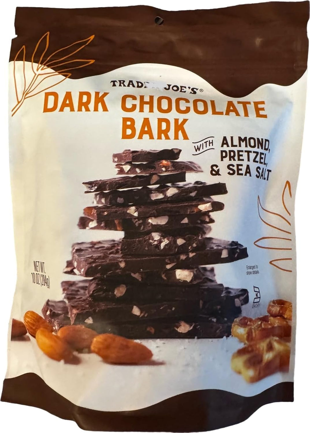 Trader Joe's Dark Chocolate Bark with Almond, Pretzel & Sea Salt (10 oz)