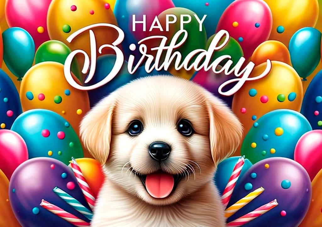 8.3 x 11.7 Inch Edible Square Cake Toppers – Cute Dog Puppy Themed Birthday Party Collection of Edible Cake Decorations