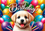 8.3 x 11.7 Inch Edible Square Cake Toppers – Cute Dog Puppy Themed Birthday Party Collection of Edible Cake Decorations