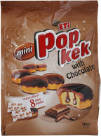 Eti Popkek Mini Cake With Chocolate, Turkish, Pack of 3 x 8 Mini Cakes