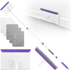 wlich Baseboard Cleaner Tool with Handle 2.0, 60" Extendable Long Handle, Dust Trapping and Locking, 5 Reusable Pads, Purple Base Boards Cleaning Tool for Moldings, Wall, Floor, Bathroom, Kitchen