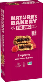 Nature’s Bakery Whole Wheat Fig Bars, Raspberry, Real Fruit, Vegan, Non-GMO, Snack bar, 1 box with 12 twin packs (12 twin packs)