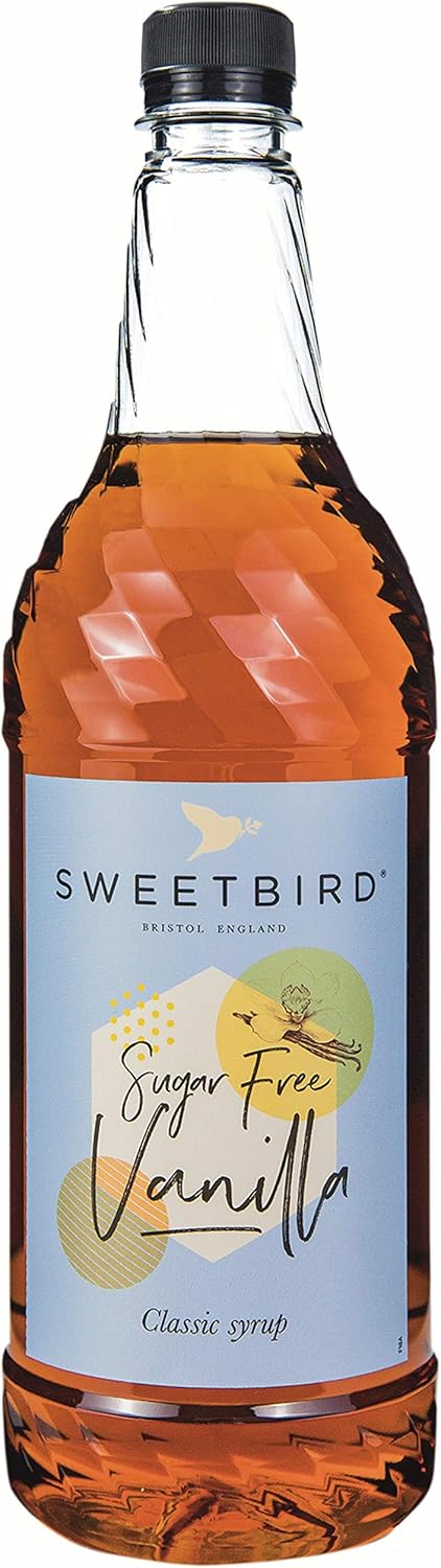Sweetbird Vanilla Flavored Sugar Free Syrup – 1 Liter (Vegan, GMO Free, All Natural)