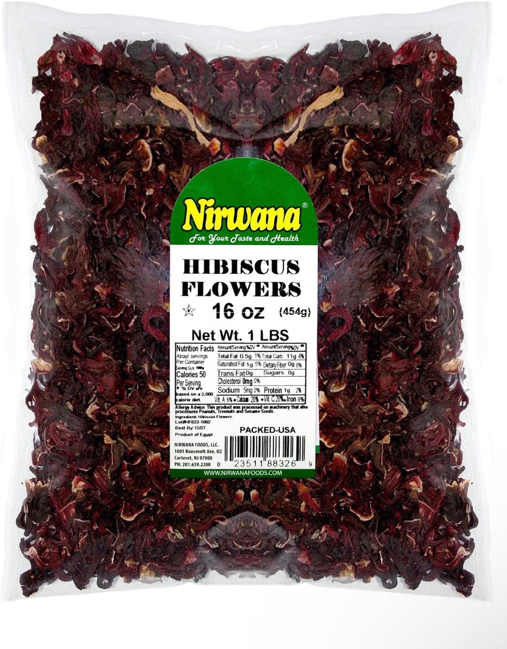 Premium Dried Hibiscus Flowers – Whole Flower Petals for Herbal Infusions, Loose Leaf Blends, and Culinary Use – Great with Dandelion Root, Raspberry Leaf, and More (16oz)