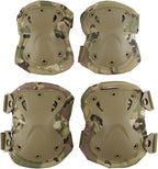 AOUTACC Combat Knee & Elbow Protective Pads Set for Outdoor CS Paintball Game Cycling Safety Skateboarding Gear Skates Knee Protection Guard Pads