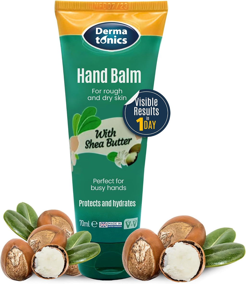 Dermatonics Natural Hand Care Balm | Shea Butter and Urea Formula for Rough, Dry Skin and Cracking | Expert Formulated and Paraben-free | Moisturizing Cream for Soft and Nourished Hands | 2.37 fl oz