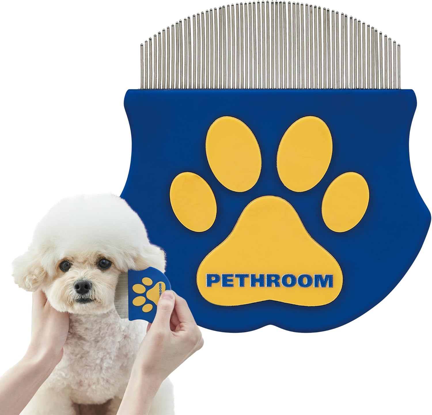 PETHROOM Professional Eye Comb for Pets | Stainless Steel Tear Stain Remover for Cats & Dogs | Gentle Round-Head Grooming Tool | Compact & Portable for Eye Gunk Removal