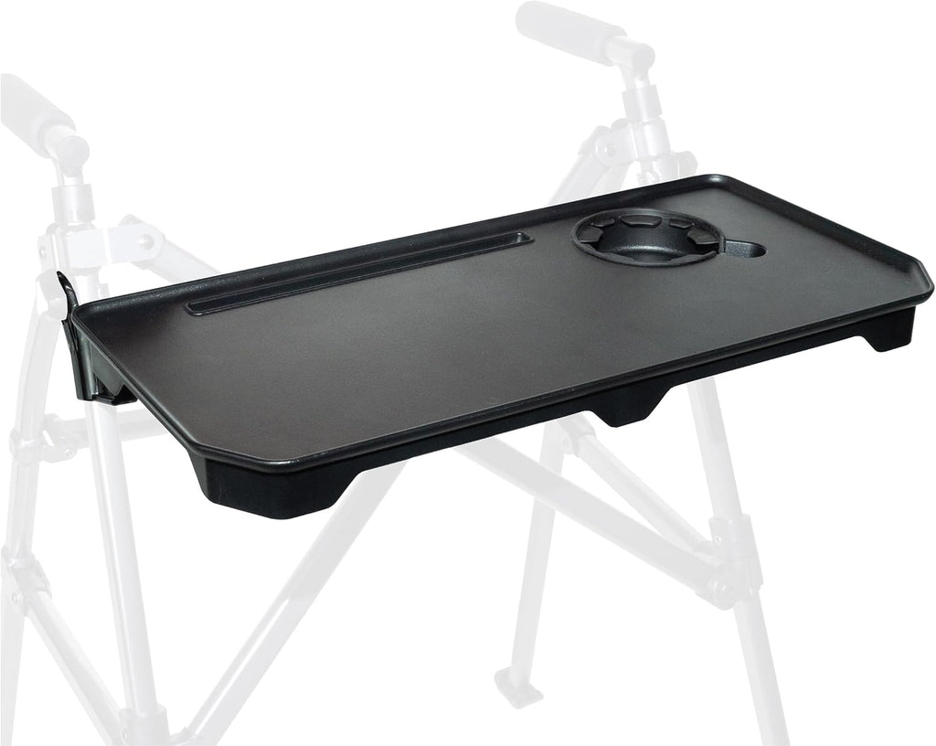 Stander Walker Tray Table, Only Compatible with Stander's Wonder-Walkers and Wonder-Rollators, Mobility Aid Tray-Accessory with Cup Holder, Tool-Free Assembly, Black