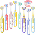 Toddler Toothbrush 8 Pack, Soft Baby Toothbrush Efficient 3 Sided Kids Tooth Brush for Ages 1-12 Years, Infant Training Tooth Brush Complete Tooth and Gum Care, Easy to Grip(Patent)