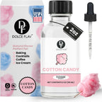 Dolce Flav Natural Cotton Candy Extract – 2 Ounce Water-Soluble Kosher, Sugar-Free, Concentrated Carnival-Style Flavoring for Baking, Frostings & Drinks, Includes Measured Dropper
